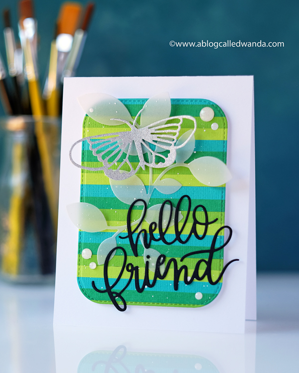 Pretty Pink Posh, Simon Says Stamp and Waffle Flower. Card design with dies only. Wanda Guess