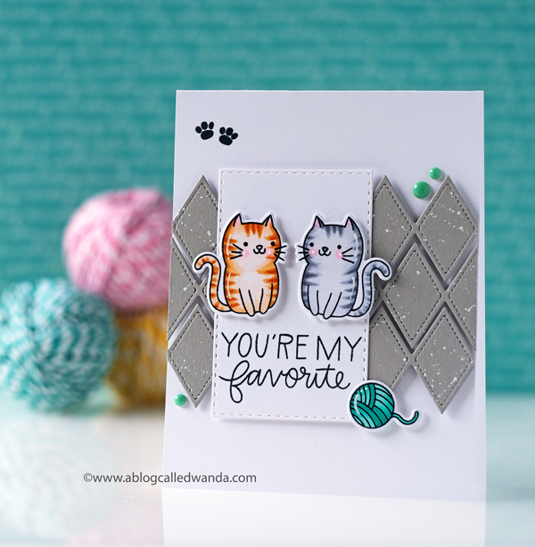 PRETTY PINK POSH CUDDLY CATS STAMPS AND DIES. COPIC MARKERS