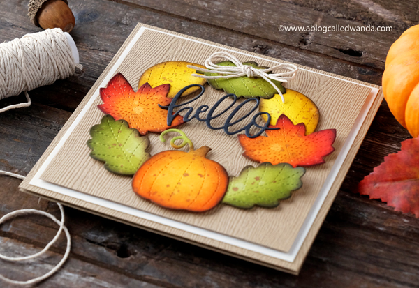 Thanksgiving card with leaves and distress inks