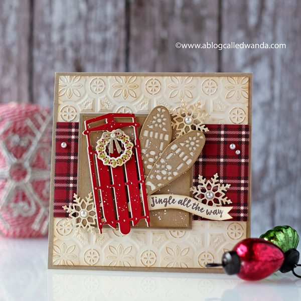 Stampin' Up Christmas Card. Alpine Adventure Bundle. Winter 2018. Vintage sled and snowflakes