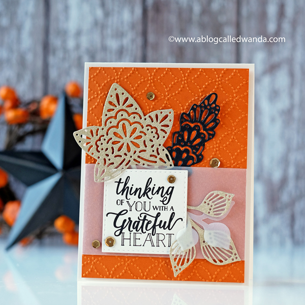 Fall and Autumn leaves card from Stampin Up. Falling for leaves bundle stamp set and dies. Vellum
