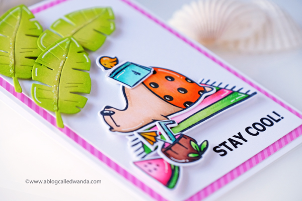 Waffle Flower Stay Cool Summer Card with Copics