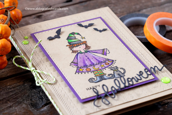 colored pencils on kraft Halloween Card