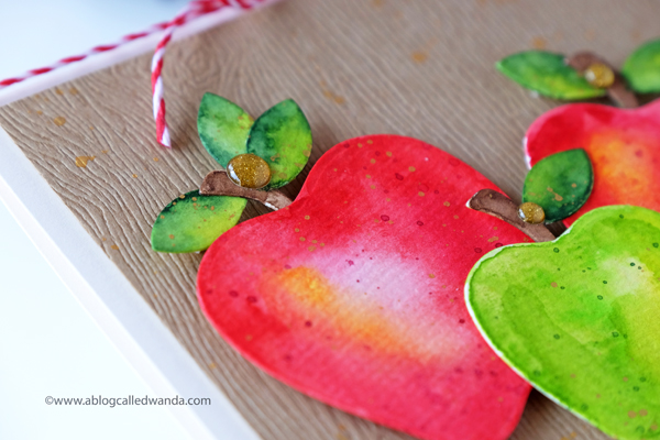 watercolor apples for an autumn card
