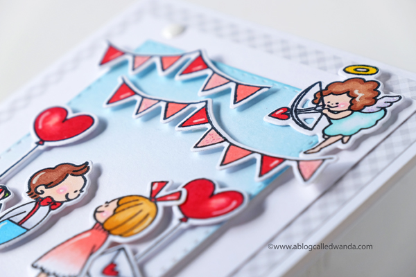 waffle flower stamps and dies. valentine card with copics