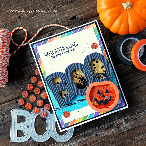 Halloween Card. Queen and Company Fright Fest Kit. Shaker card