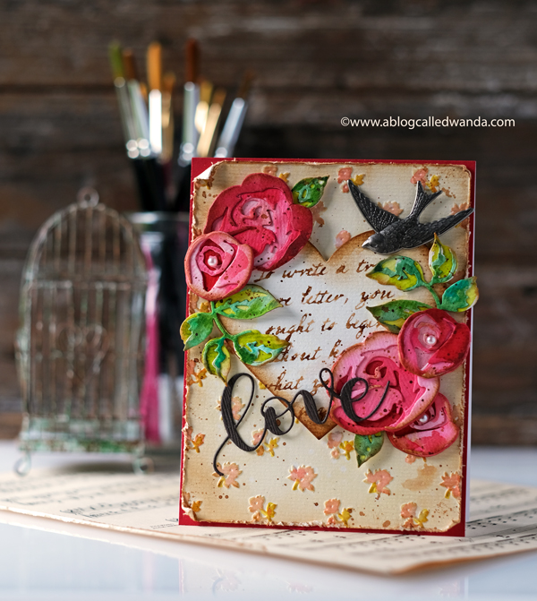 Altenew Rose Flurries Dies. Vintage inspired Valentine Card. Embossing and Distressing. Altenew Rose Flurries Dies. Vintage inspired Valentine Card. Embossing and Distressing.