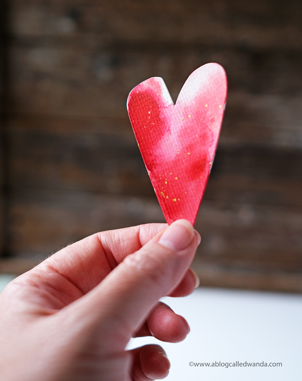 handmade folk heart with watercolors