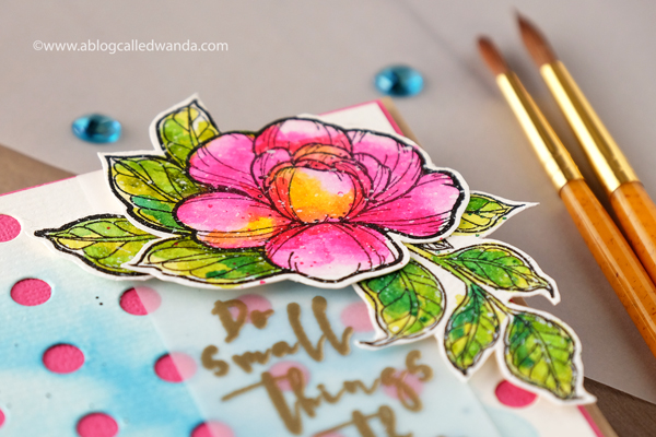 Watercolor techniques with rubber stamping