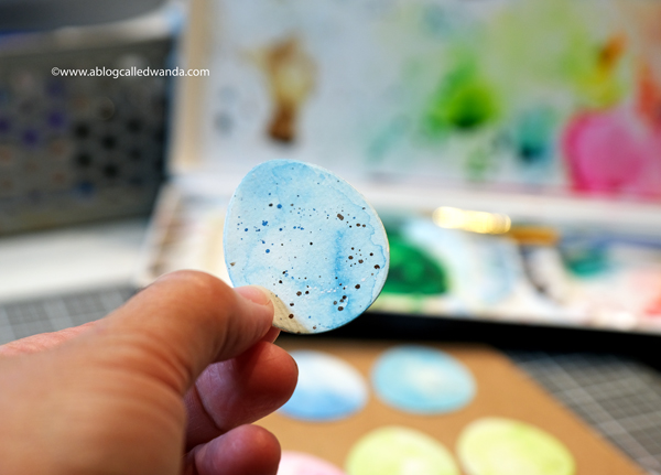 Pastel water color eggs. Pretty Pink Posh Easter Eggs die cut. Easter cards and treats. Handmade for Easter.