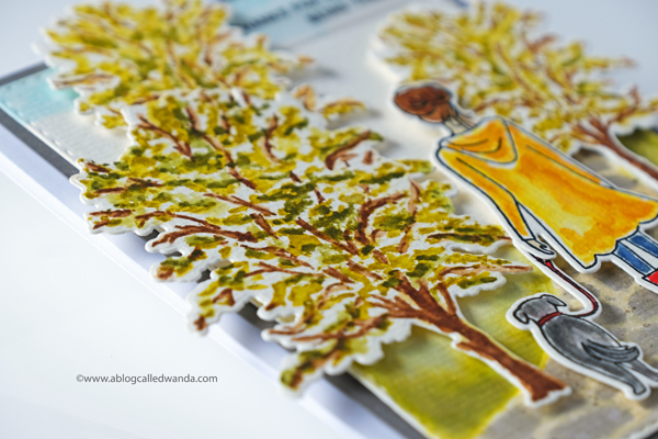 Betsy Veldman The Greetery stamps and dies. Fir and Foliage. Hand in Hand. A Blog Called Wanda watercolor technique