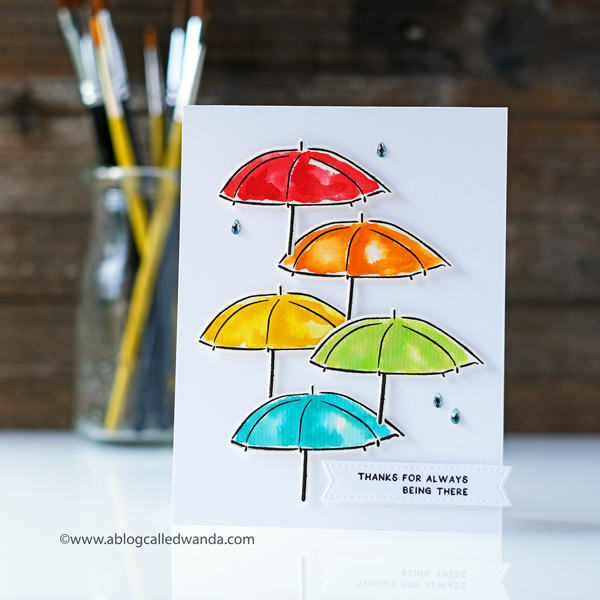 Betsy Veldman The Greetery stamps and dies. Fir and Foliage. Hand in Hand. A Blog Called Wanda watercolor technique