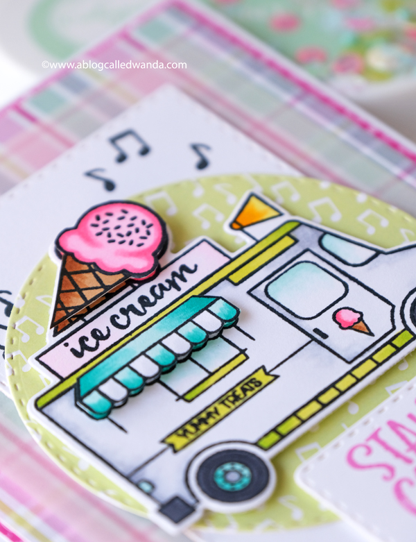 Catherine Pooler Hello Sunshine Collection Ice Cream Card. Copics. Wanda Guess