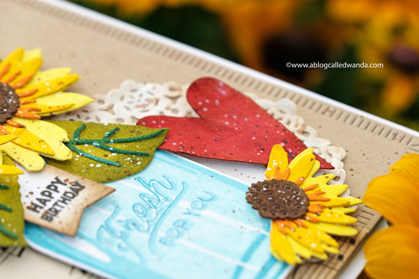 Vintage crafts. Sunflowers and mason jars stamps and dies
