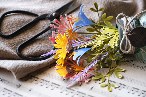 TIM HOLTZ SIZZIX WILDFLOWERS DIES COLORED WITH DISTRESS INKS