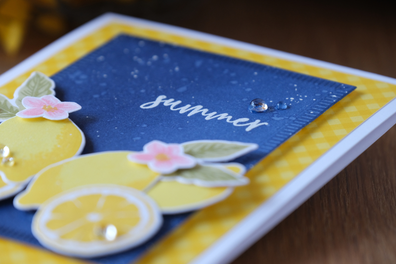 Betsy Veldman The Greetery Lemon Blossom. Distress Ink Blending. Summer card. Wanda Guess