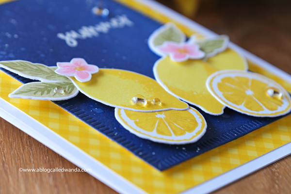 Betsy Veldman The Greetery Lemon Blossom. Distress Ink Blending. Summer card. Wanda Guess