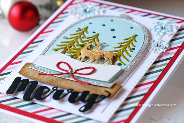 Spellbinders winter card. Snow globe card with die cutting. Christmas card ideas