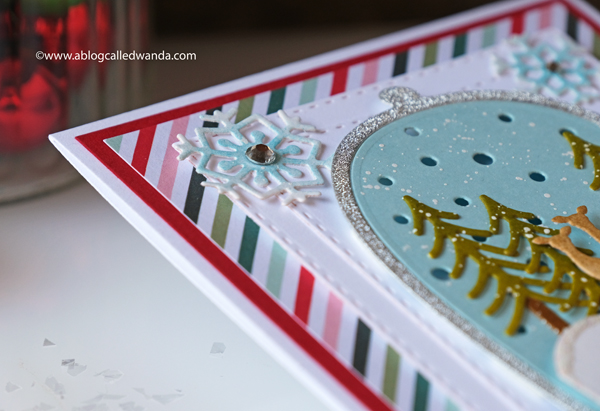 Spellbinders winter card. Snow globe card with die cutting. Christmas card ideas