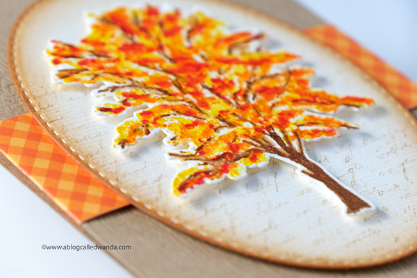 Fall Foliage watercolor with stamps and dies. DIstress Ink watercolors