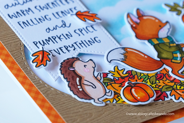 Hello Bluebird Stamps. Pumpkin Time stamp set. Leaf Play stamp set. Copic Markers. Wanda Guess