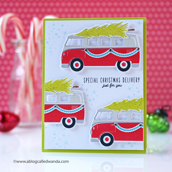 The Greetery winter new release. Care a van stamp set christmas card by wanda guess The Greetery winter new release. Care a van stamp set christmas card by wanda guess
