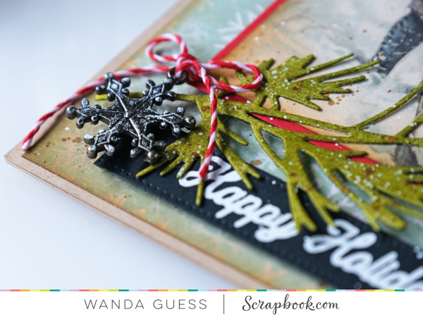 Scrapbook.com Christmas in July. New release Christmas stamps. Vintage Christmas card. Authentique Paper. Wanda Guess