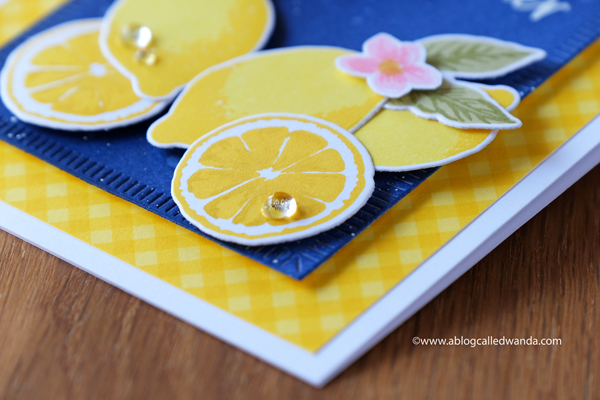 Betsy Veldman The Greetery Lemon Blossom. Distress Ink Blending. Summer card. Wanda Guess