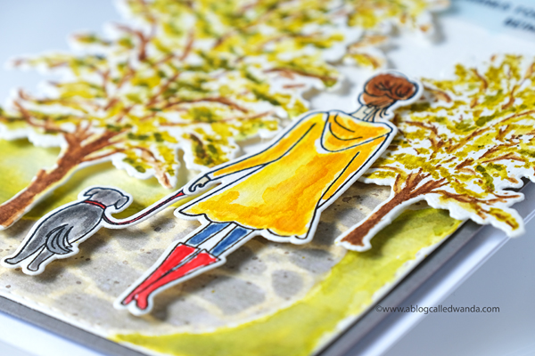 Betsy Veldman The Greetery stamps and dies. Fir and Foliage. Hand in Hand. A Blog Called Wanda watercolor technique