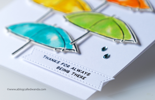 Umbrella watercolor card. Wanda Guess