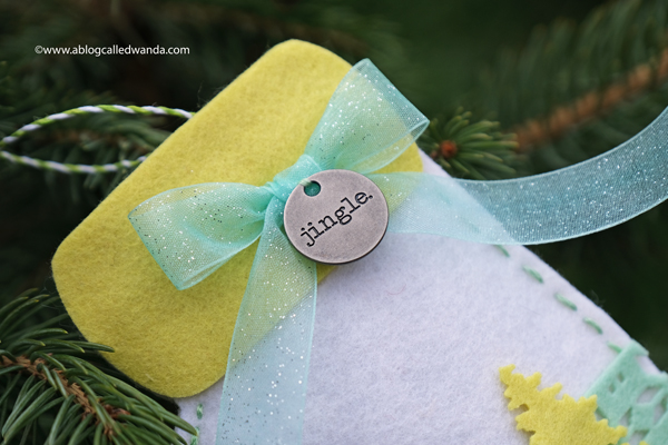 Handmade felt ornaments and gift tags for Christmas