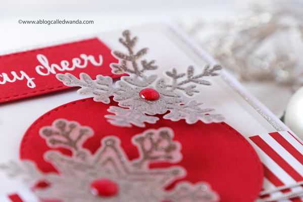 handmade christmas card ideas. Reverse Confetti snowflakes stamps and dies. Handmade holiday winter christmas card. Nuvo embossing, Wanda Guess