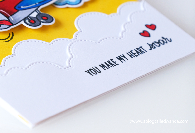 Sunny Studio stamps clouds dies, Plane Awesome stamp set