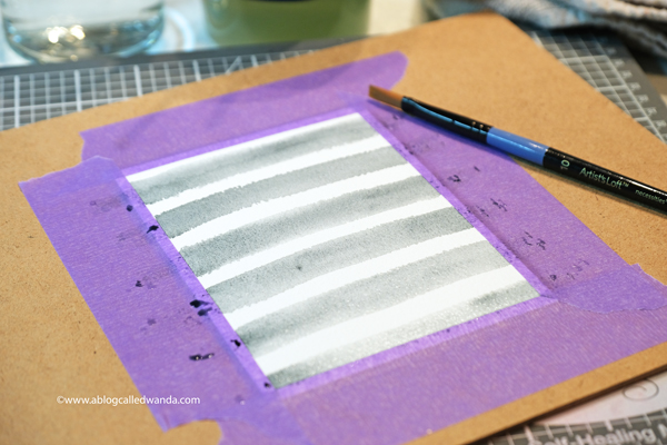 Watercolor stripes background. Mijello Mission watercolors