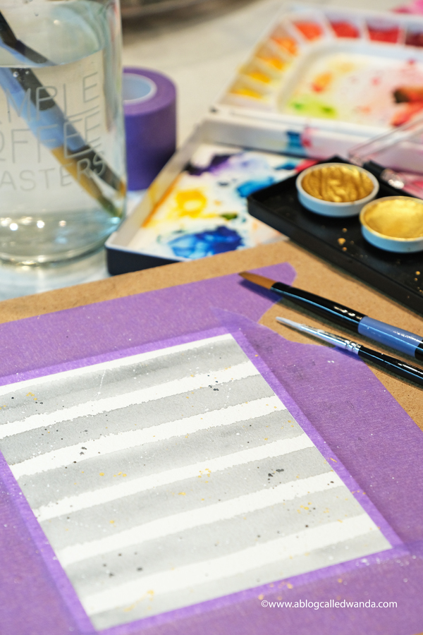 Finetec Gold and Mijello Mission watercolor stripes