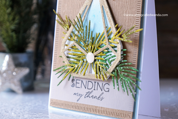 The Greetery Stamps and Dies. Project by Wanda Guess. Winter Thank You Card.