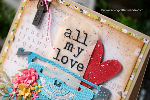 Valentine mixed media card with tim holtz