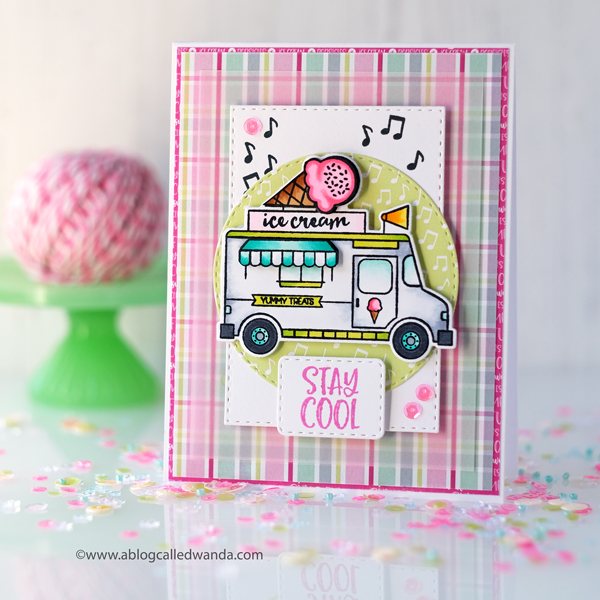 Catherine Pooler Hello Sunshine Collection Ice Cream Card. Copics. Wanda Guess