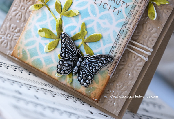 TIM HOLTZ IDEAOLOGY BUTTERFLIES. TIM HOLTZ STENCIL. HANDMADE CARD
