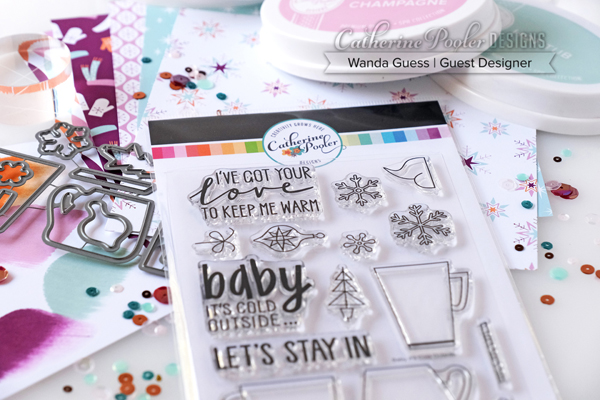Catherine Pooler Retro Winter Collection. 2019 coffee and christmas cards. Wanda Guess Guest Designer. Chilly stamp set Catherine Pooler Retro Winter Collection. 2019 coffee and christmas cards. Wanda Guess Guest Designer. Chilly stamp set