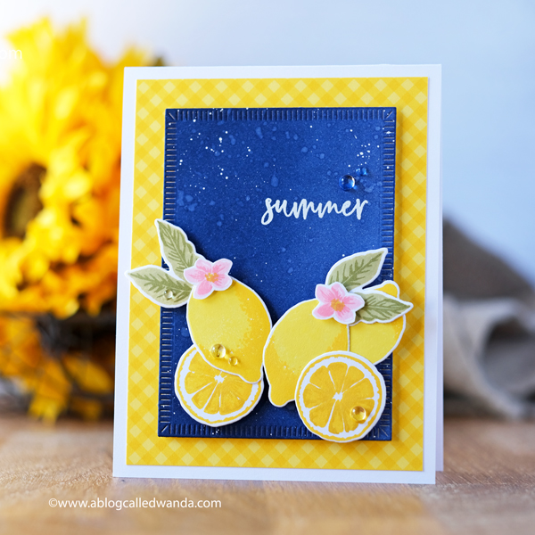 Betsy Veldman The Greetery Lemon Blossom. Distress Ink Blending. Summer card. Wanda Guess