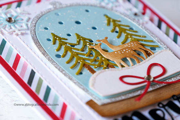 Spellbinders winter card. Snow globe card with die cutting. Christmas card ideas