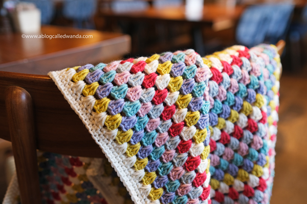 Granny Square Blanket. Debbie Bliss Rialto DK Merino Wool yarn. 4.0 hook. Beginner crochet project ideas. Wanda Guess