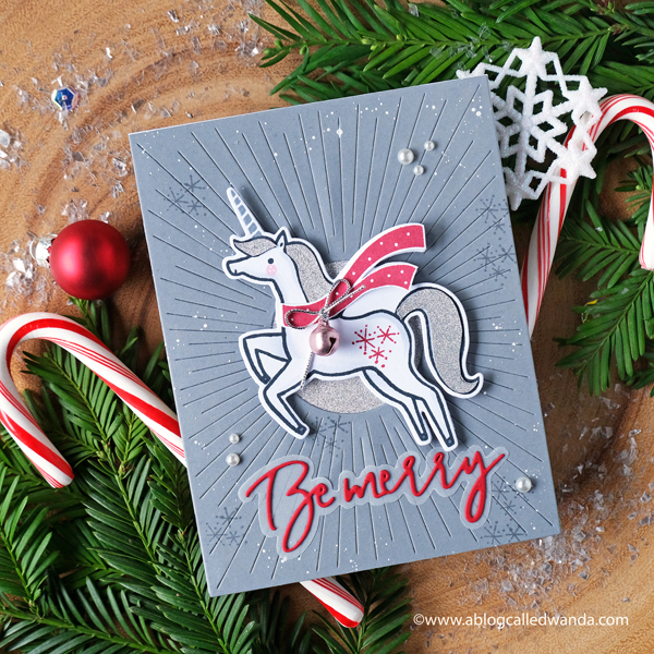 Pinkfresh Studio new release blog hop. Essentials. Winter and Christmas cards. Wanda Guess. Radiating Background. Magical Christmas stamp set