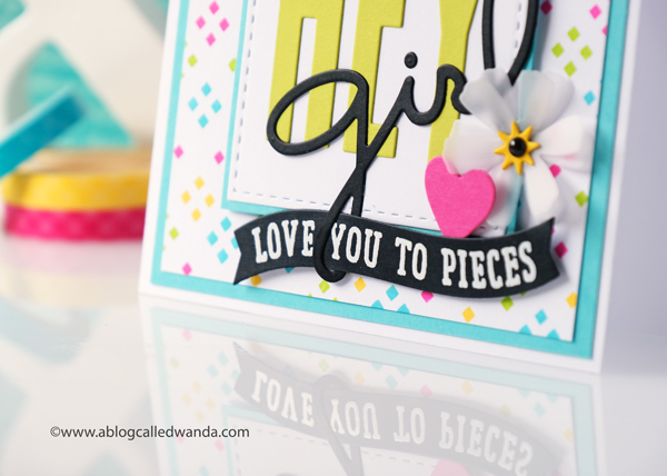 Concord & 9th Guest Designer. January new product release. Lovely Lattice Turnabout and Hey Girl dies. Handmade card. Friendship card with stamps and dies. Wanda Guess