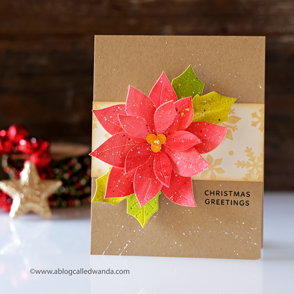 Pretty Pink Posh stamps and dies. Blog Hop. Poinsettia Dies. Snowflake Stencil. Watercolor. Distress Inks. Christmas Card. Wanda Guess Pretty Pink Posh stamps and dies. Blog Hop. Poinsettia Dies. Snowflake Stencil. Watercolor. Distress Inks. Christmas Card. Wanda Guess