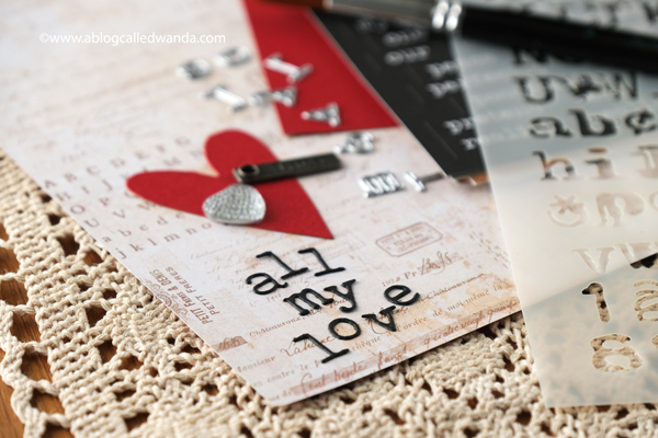 Tim Holtz Tiny Type for valentines