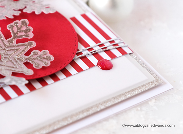 Reverse Confetti Christmas Card. Reverse Confetti snowflakes stamps and dies. Handmade holiday winter christmas card. Nuvo embossing, Wanda Guess