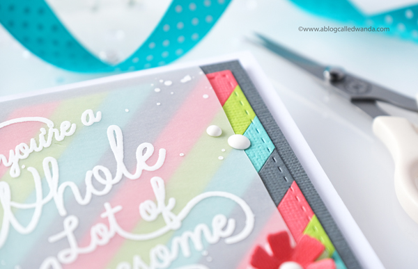 Pinkfresh Studio stamps and dies. New release blog hop. Diagonal Stripes. Awesome stamps. Embossing and vellum. Wanda Guess