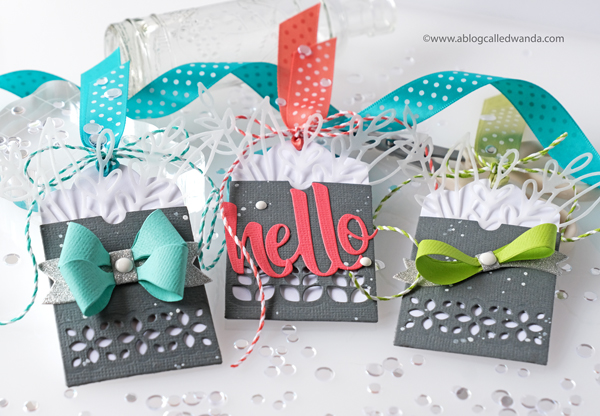 Pinkfresh Studio new release blog hop. Fillable Tags and bows. Leafy Envelope. Handmade tags. Wanda Guess